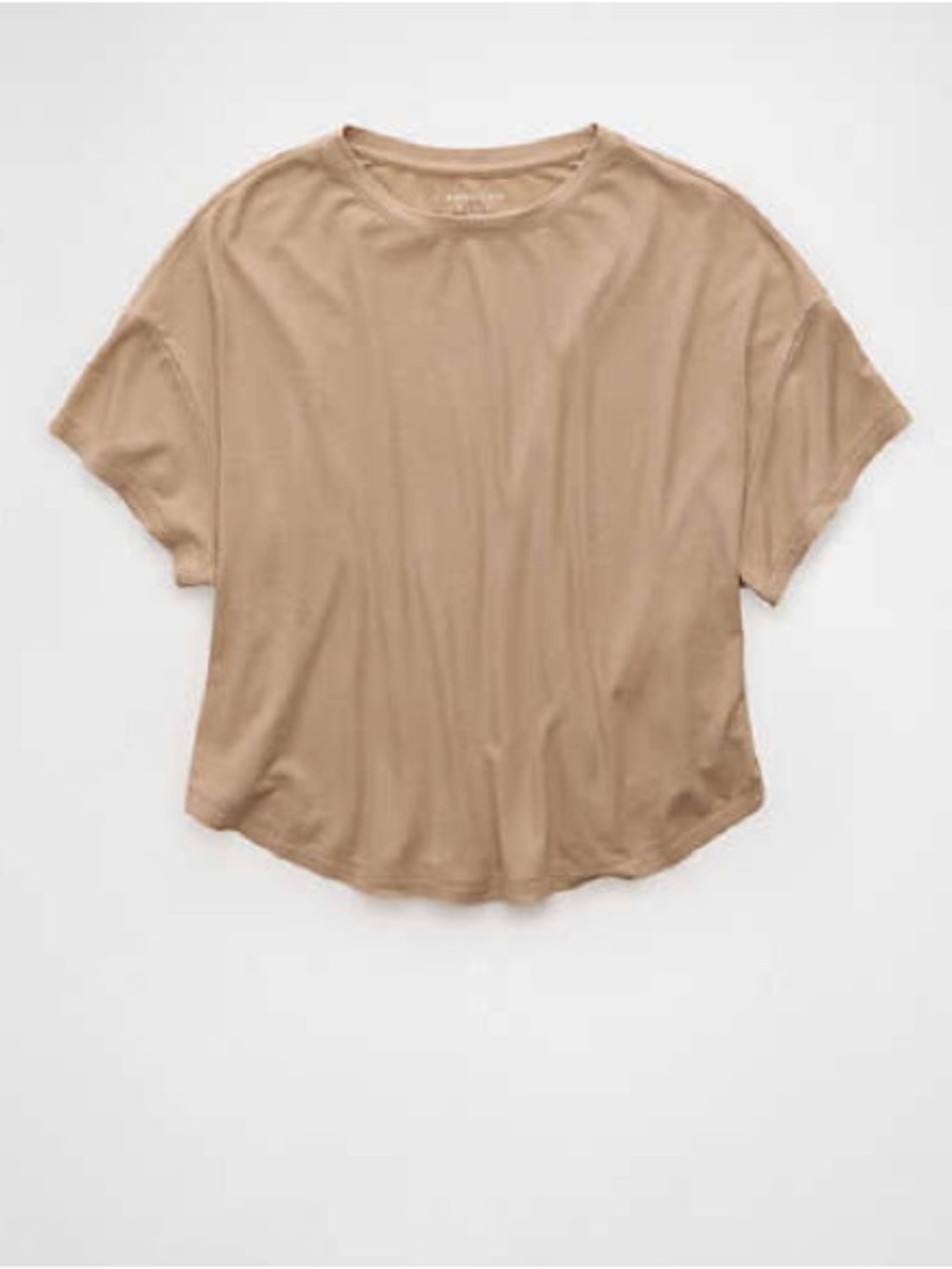 American Eagle Outfitters Short Sleeve Crewneck Tee in Tan